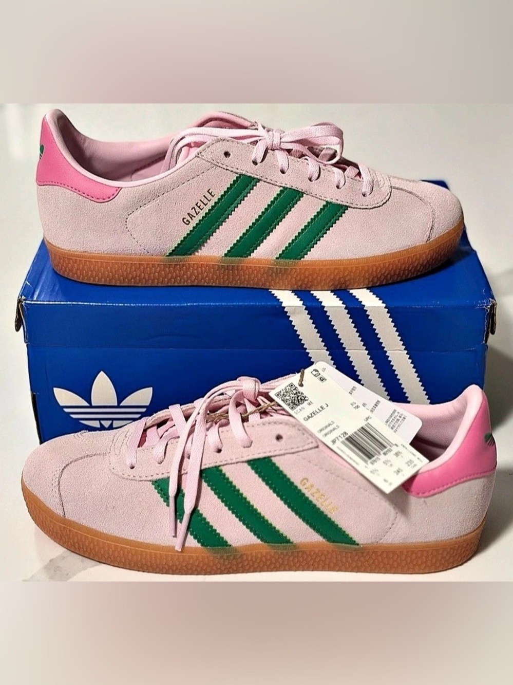 Adidas Gazelle Pink & Green Sneakers NWT